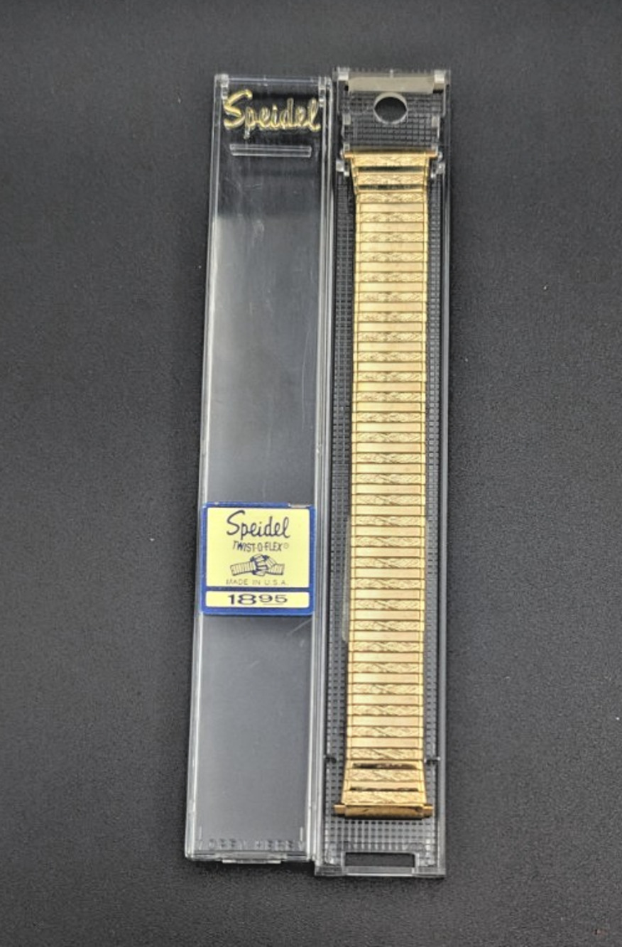Speidel Gold Twist O Flex Stainless Steel Mens Watch Band